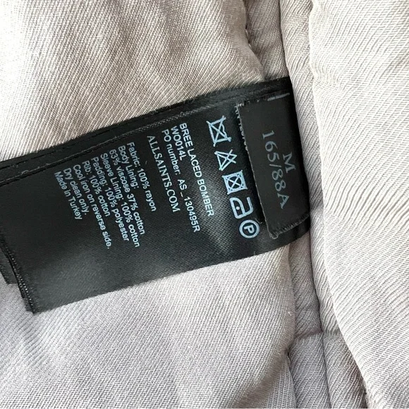 All Saints Bree Lace Bomber Jacket Size Medium - Picture 14 of 16